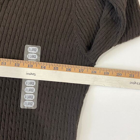 Jeanne Pierre Brown Long Sleeves Pull Over Knit Sweater Size XL - Picture 9 of 9